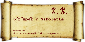 Káspár Nikoletta névjegykártya